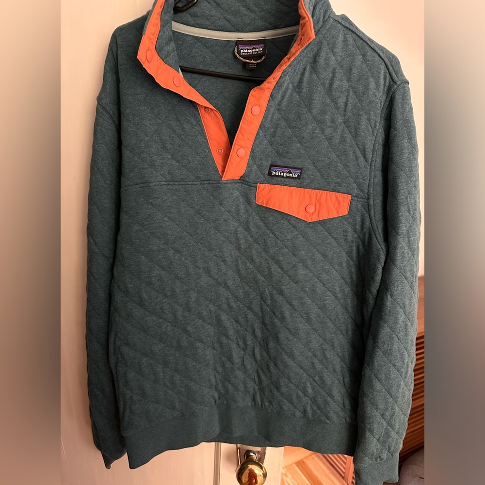 Patagonia Quilt Snap-T Pullover Organic Cotton Teal (Small)